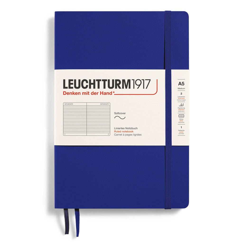 Leuchtturm1917 Medium A5 Notitieboek Soft Cover Ink - Gelinieerd - 24Papershop