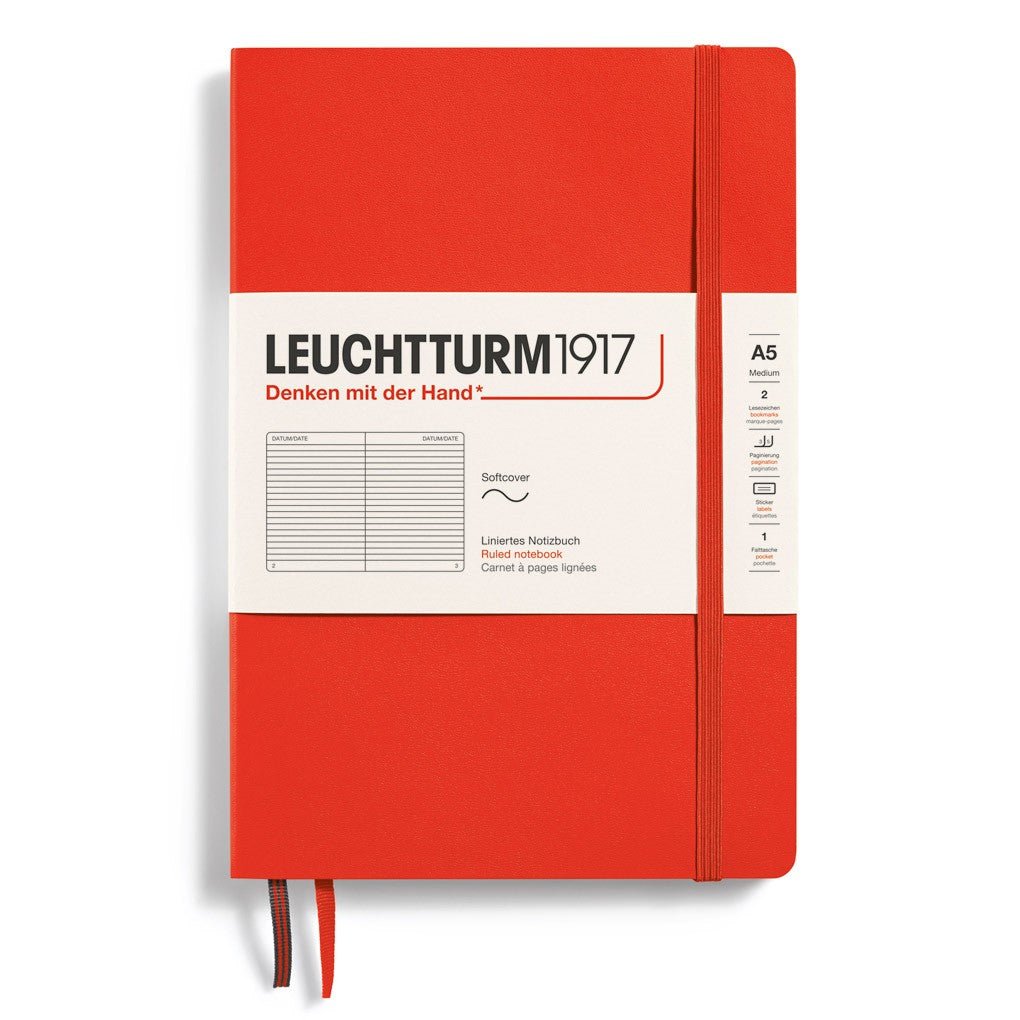 Leuchtturm1917 Medium A5 Notitieboek Soft Cover Lobster - Gelinieerd - 24Papershop