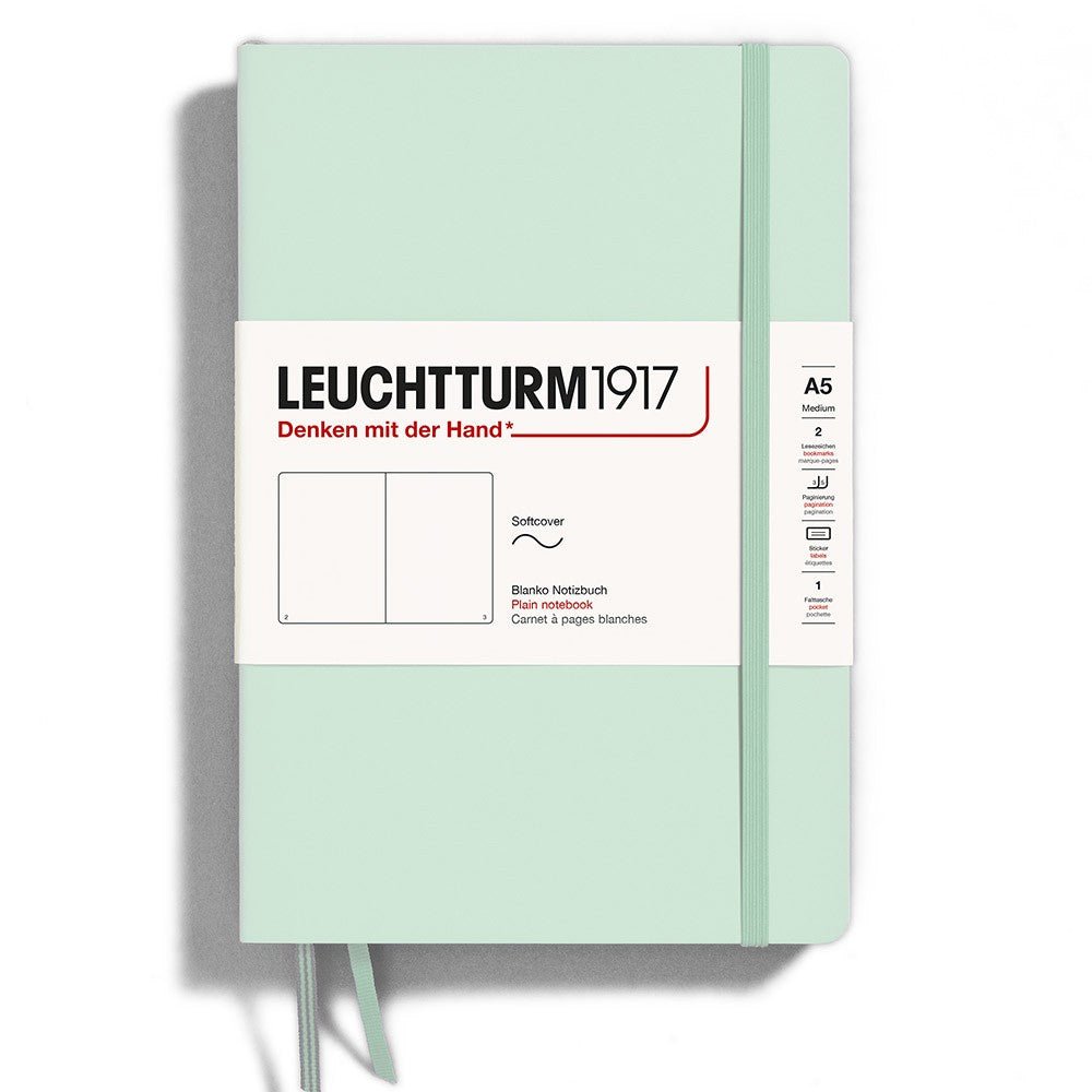 Leuchtturm1917 Medium A5 Notitieboek Soft Cover Mint Green - Blanco - 24Papershop