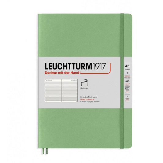 Leuchtturm1917 Medium A5 Notitieboek Soft Cover Muted Colours Sage - Gelinieerd - 24Papershop