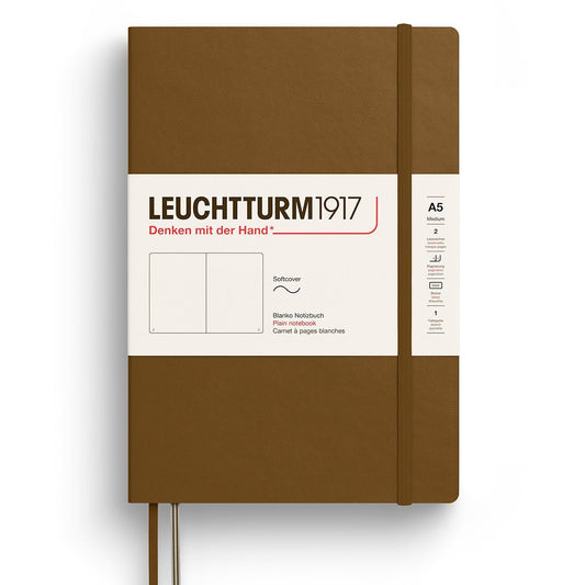 Leuchtturm1917 Medium A5 Notitieboek Soft Cover Spice Brown - Blanco - 24Papershop