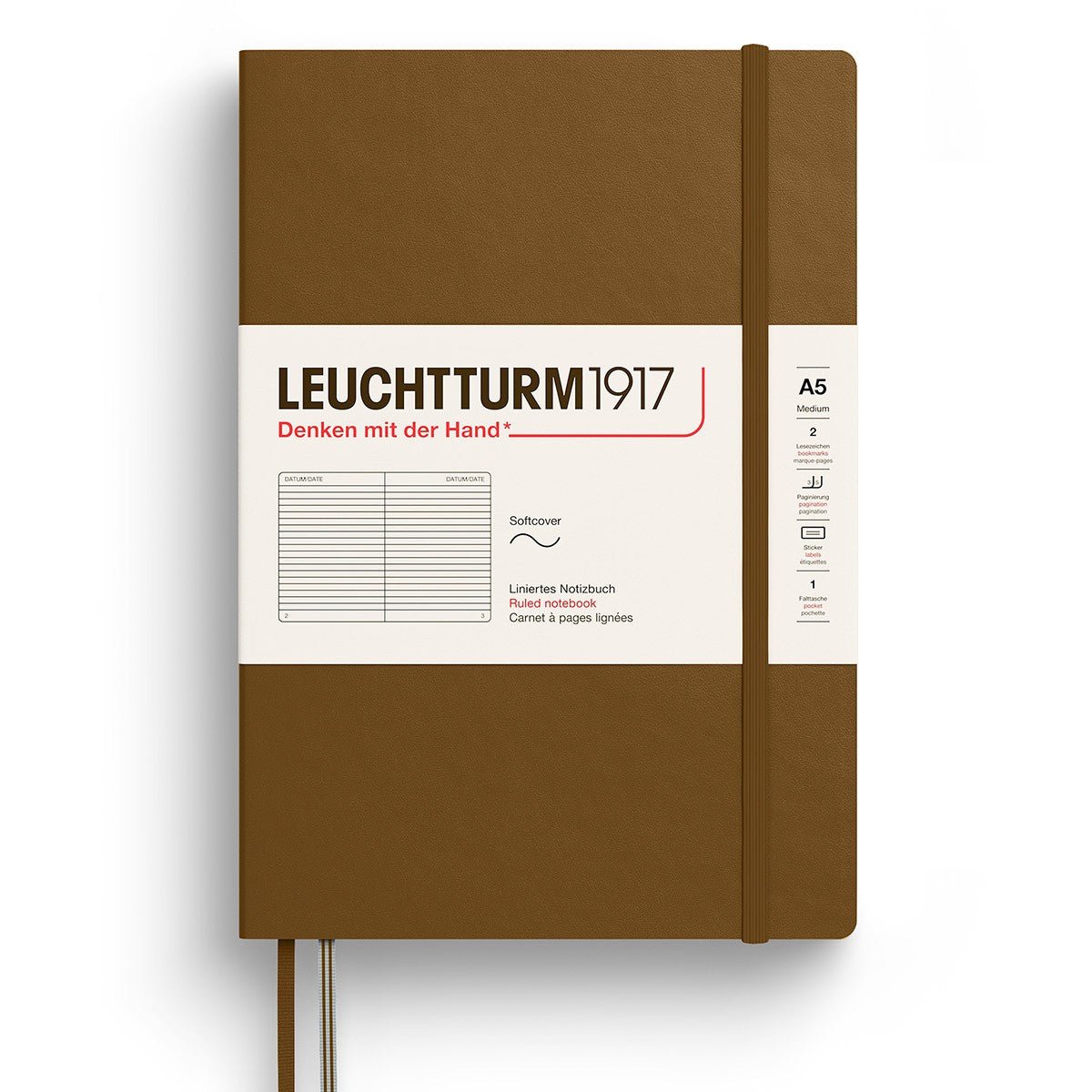 Leuchtturm1917 Medium A5 Notitieboek Soft Cover Spice Brown - Gelinieerd - 24Papershop