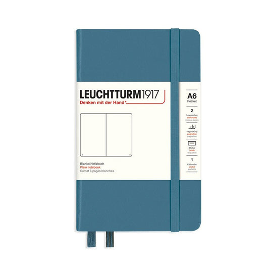 Leuchtturm1917 Notitieboek A6 Pocket Stone Blue - Blanco - 24Papershop