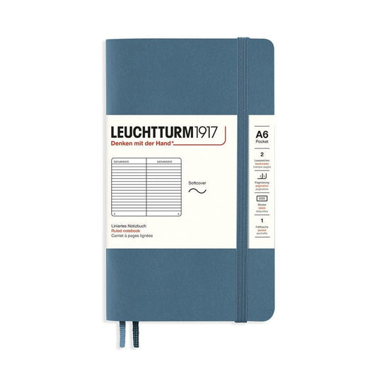 Leuchtturm1917 Notitieboek A6 Pocket Stone Blue - Ruled - 24Papershop