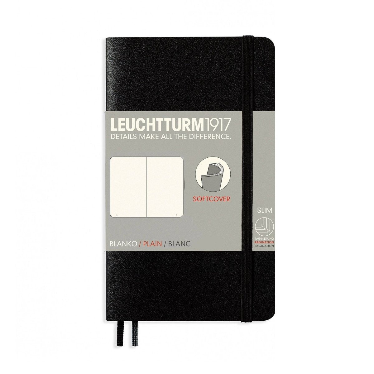 Leuchtturm1917 Pocket A6 Notitieboek Black - Blanco - 24Papershop