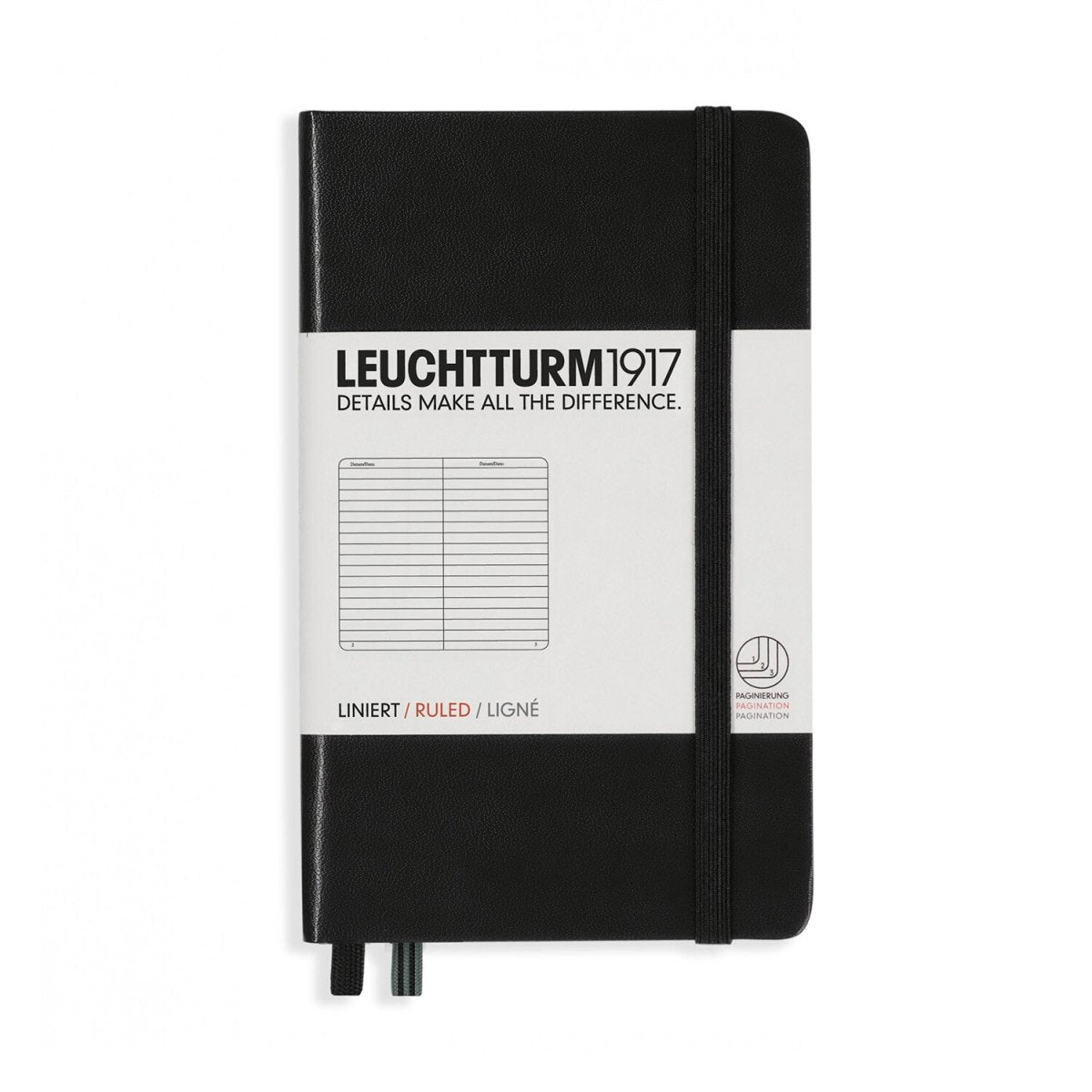 Leuchtturm1917 Pocket A6 Notitieboek Black - Gelinieerd - 24Papershop