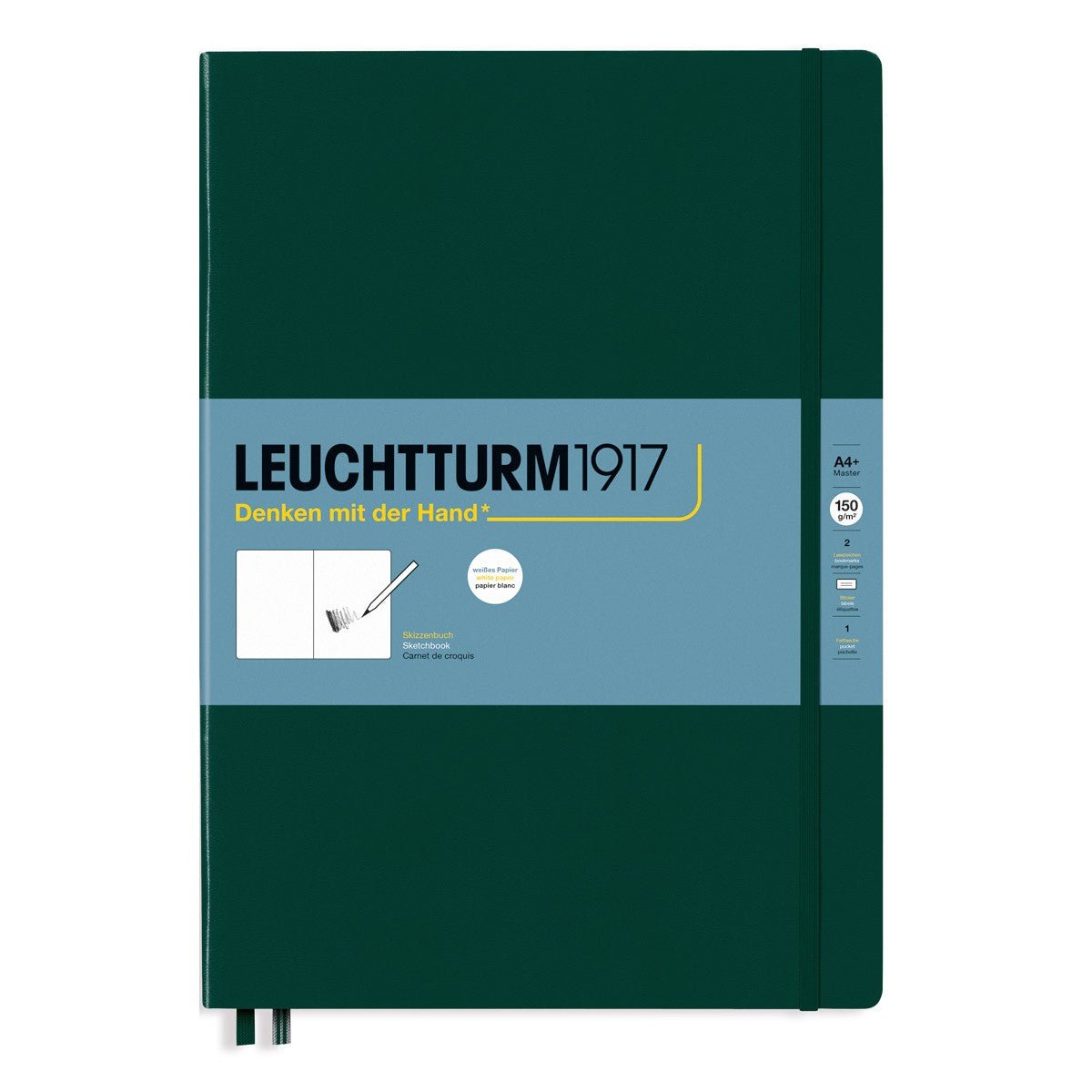 Leuchtturm1917 Sketchbook A4+ Master - 150 grams Forest Green - 24Papershop