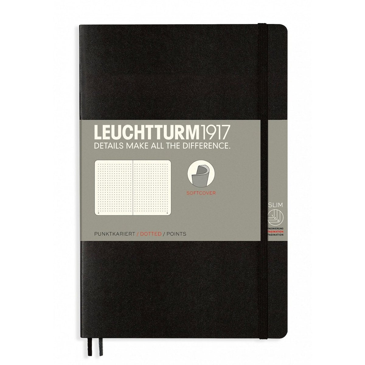 Leuchtturm1917 Slim B6+ Notitieboek Black - Dotted - 24Papershop