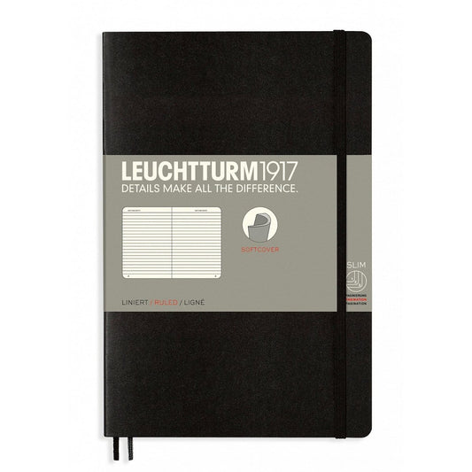 Leuchtturm1917 Slim B6+ Notitieboek Black - Gelinieerd - 24Papershop