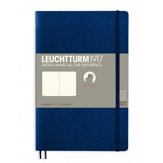 Leuchtturm1917 Slim B6+ Notitieboek Navy - Blanco - 24Papershop