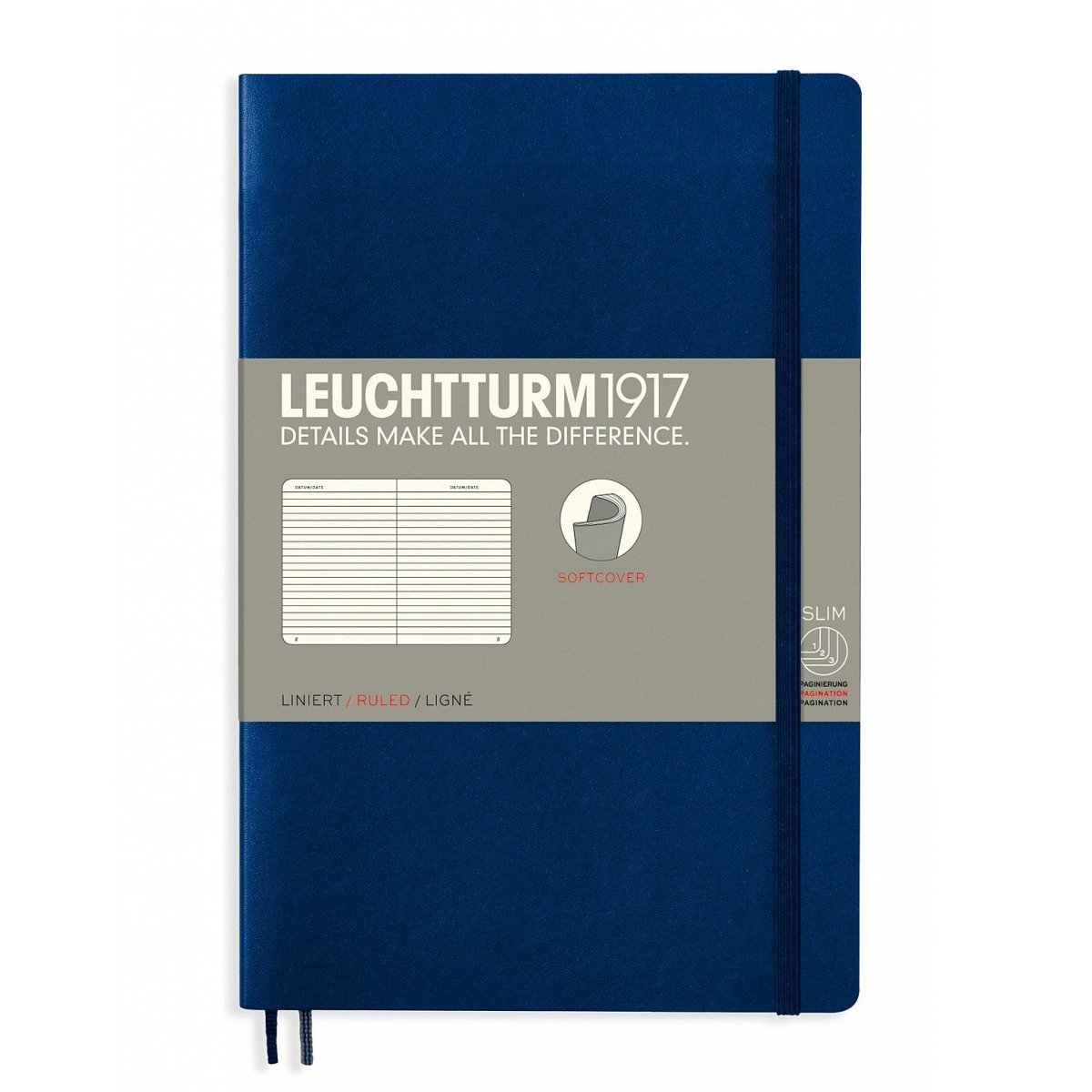 Leuchtturm1917 Slim B6+ Notitieboek Navy - Gelinieerd - 24Papershop