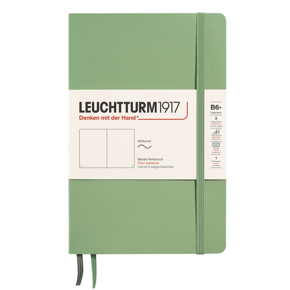 Leuchtturm1917 Slim B6+ Notitieboek Sage - Blanco - 24Papershop