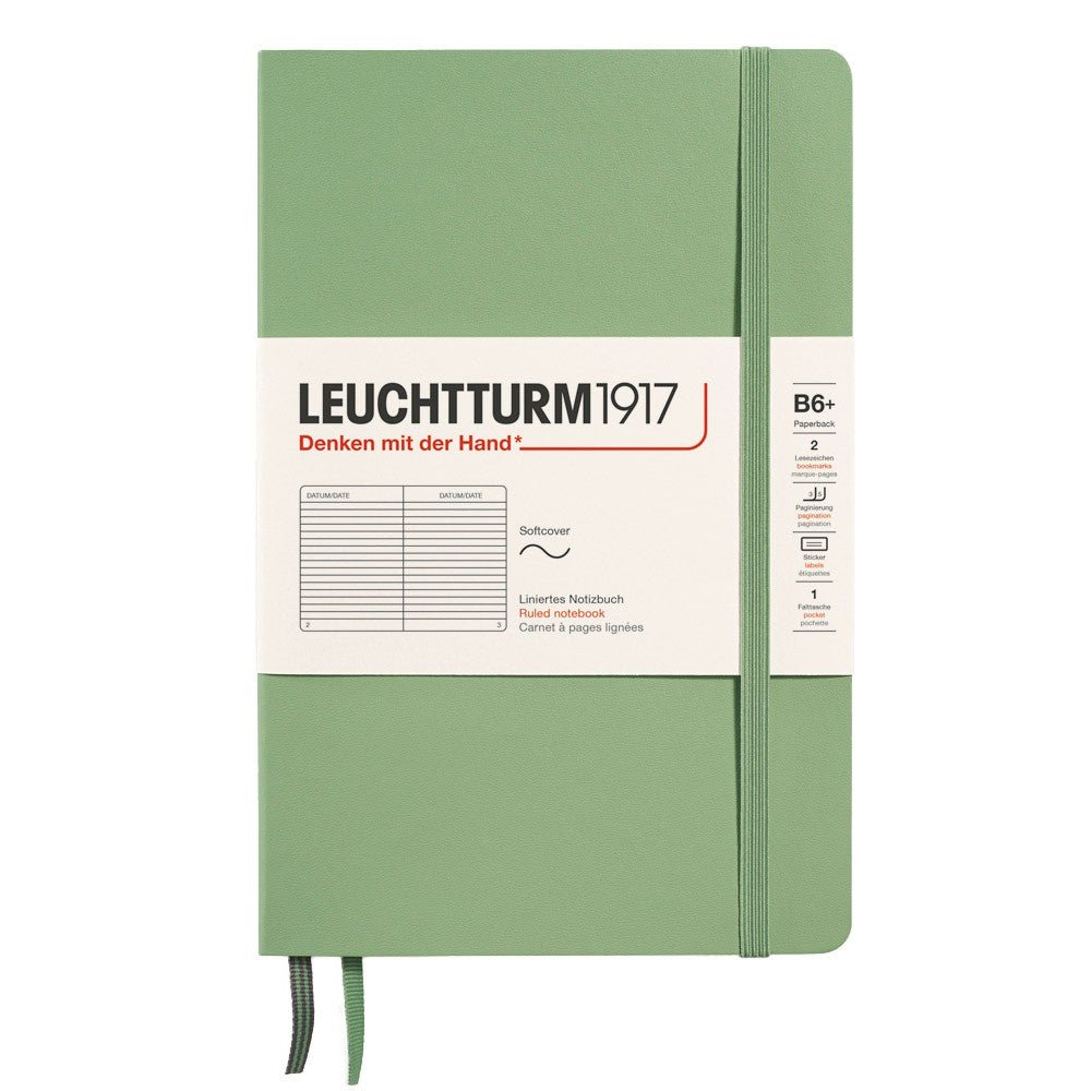 Leuchtturm1917 Slim B6+ Notitieboek Sage - Gelinieerd - 24Papershop