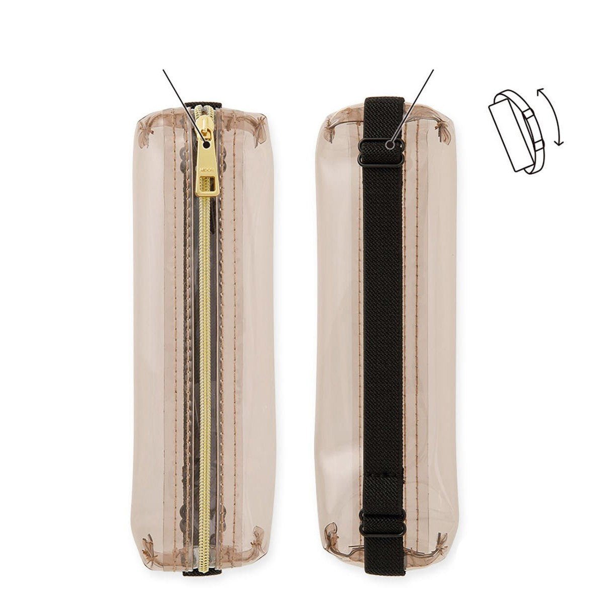 Midori Book Band Pen Case - Clear Sephia - 24Papershop