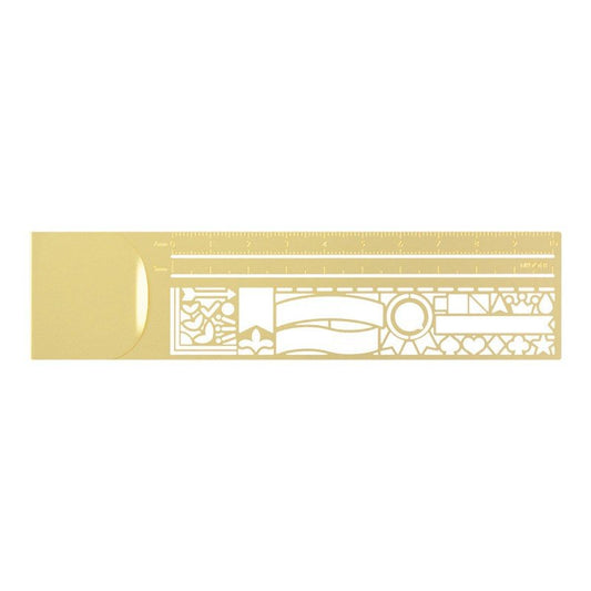 Midori Clip Ruler - Decorative Patterns Brass - 24Papershop