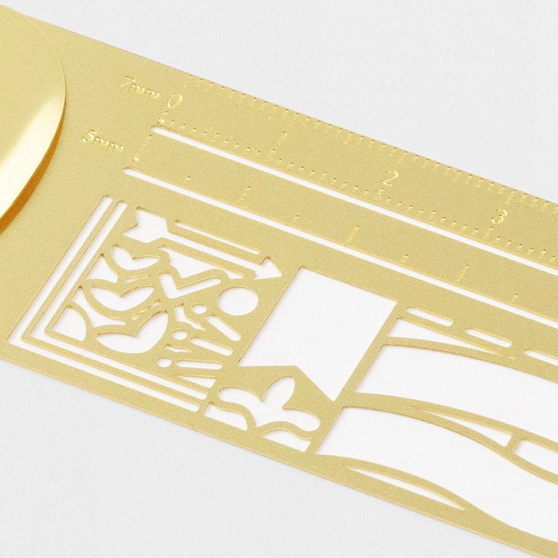 Midori Clip Ruler - Decorative Patterns Brass - 24Papershop