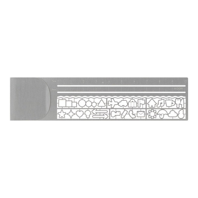 Midori Clip Ruler - Silver - 24Papershop