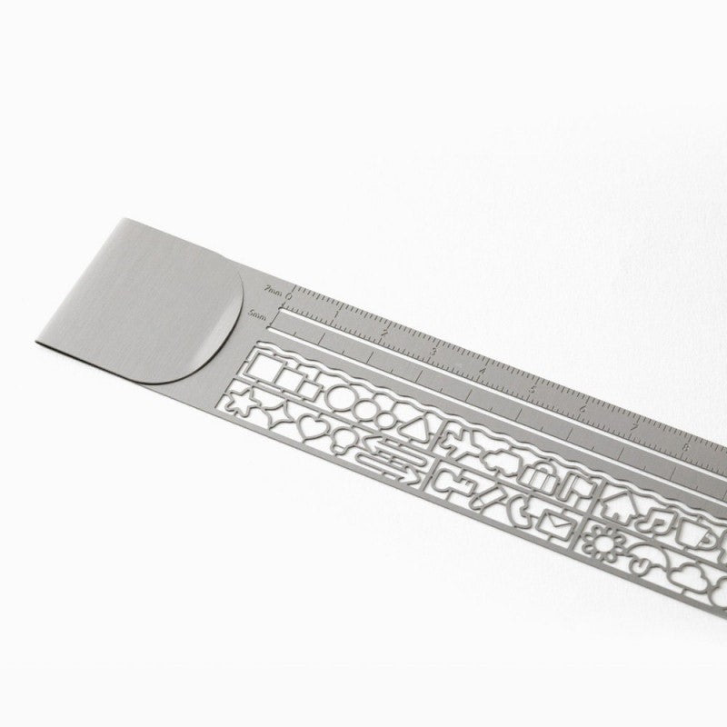 Midori Clip Ruler - Silver - 24Papershop