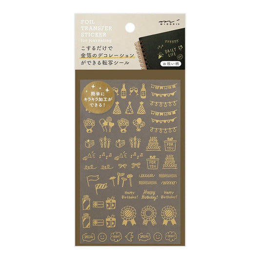 Midori Foil Transfer Sticker Gold - Celebratory - 24Papershop