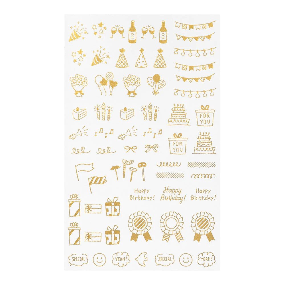 Midori Foil Transfer Sticker Gold - Celebratory - 24Papershop