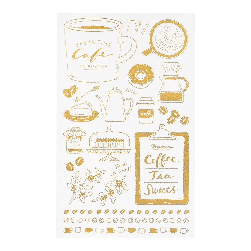 Midori Foil Transfer Sticker Gold - Coffee - 24Papershop