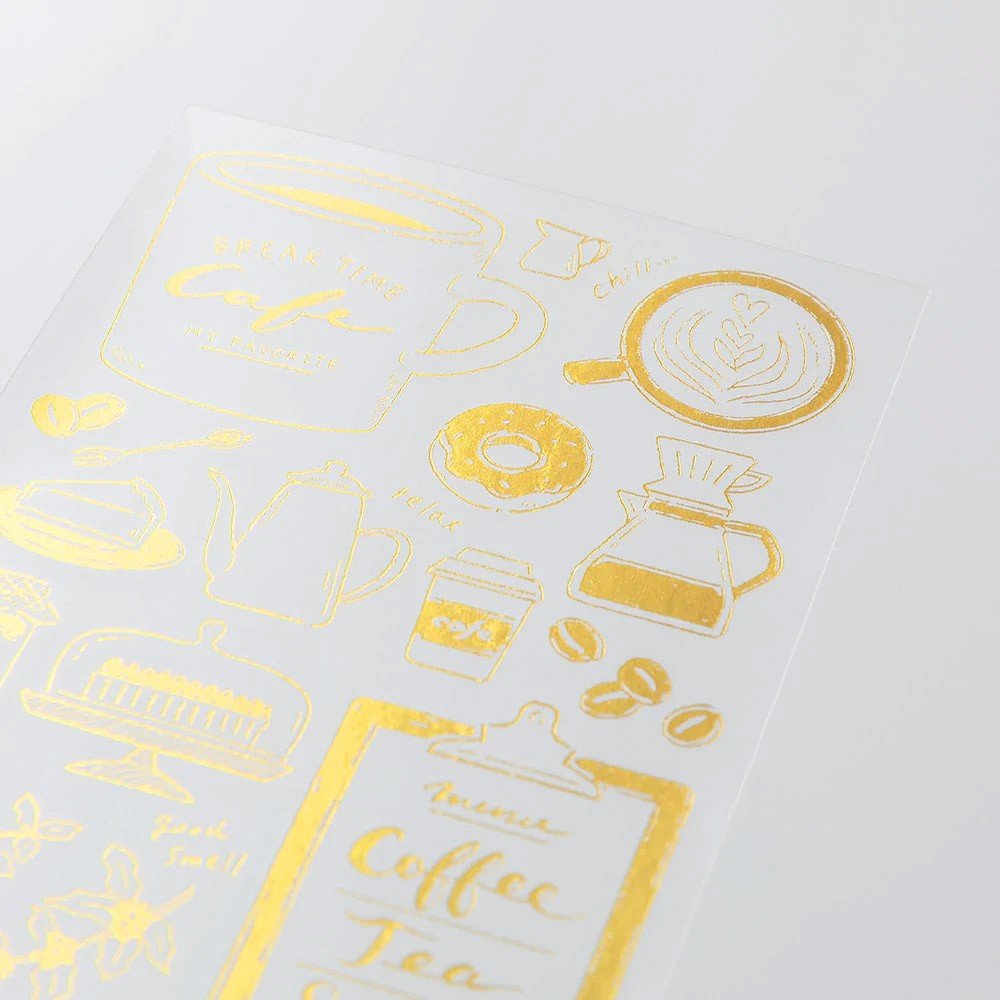 Midori Foil Transfer Sticker Gold - Coffee - 24Papershop