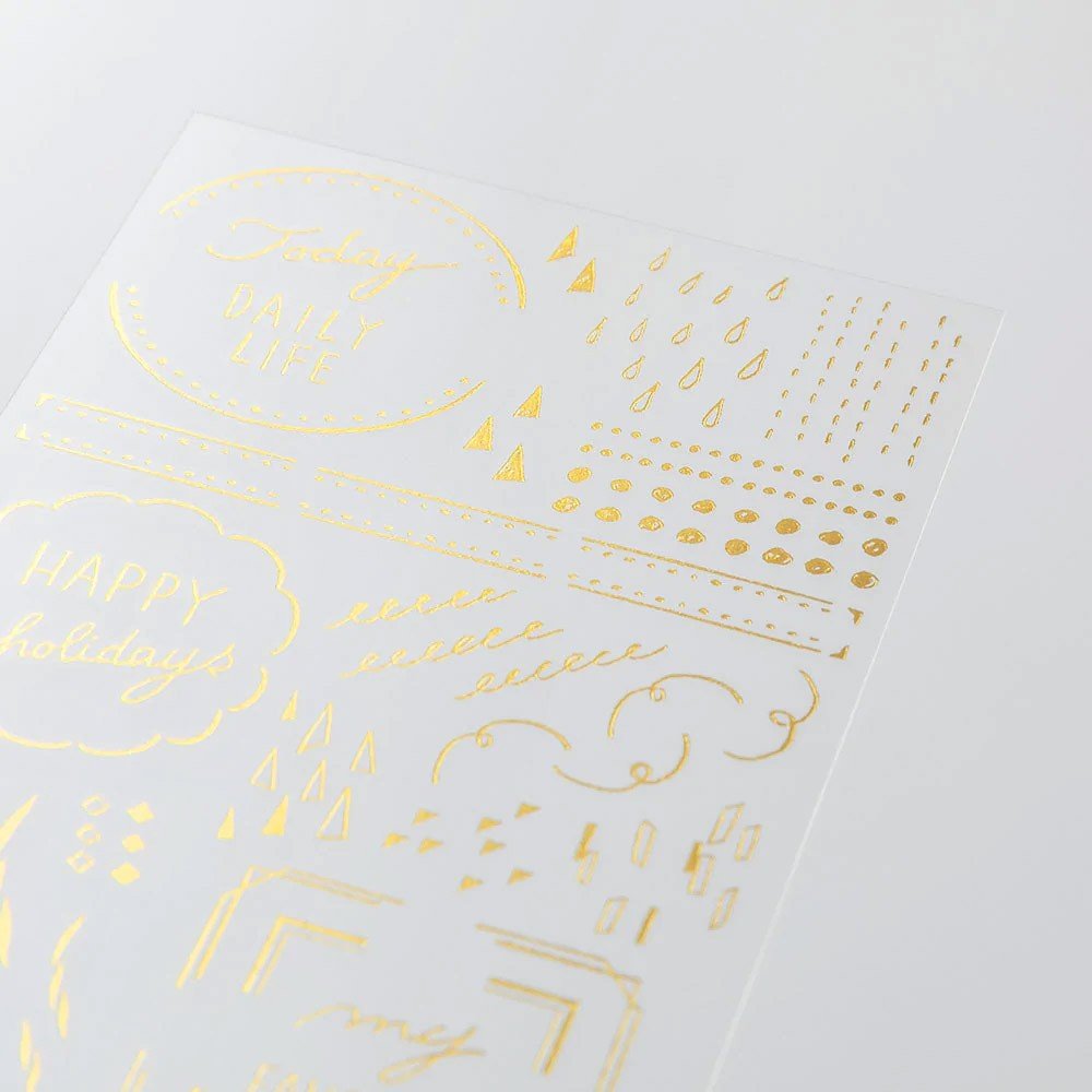 Midori Foil Transfer Sticker Gold - Geometric - 24Papershop