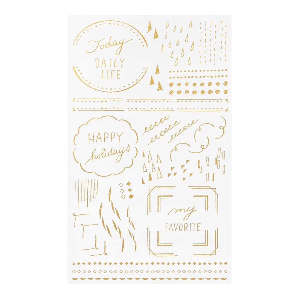 Midori Foil Transfer Sticker Gold - Geometric - 24Papershop