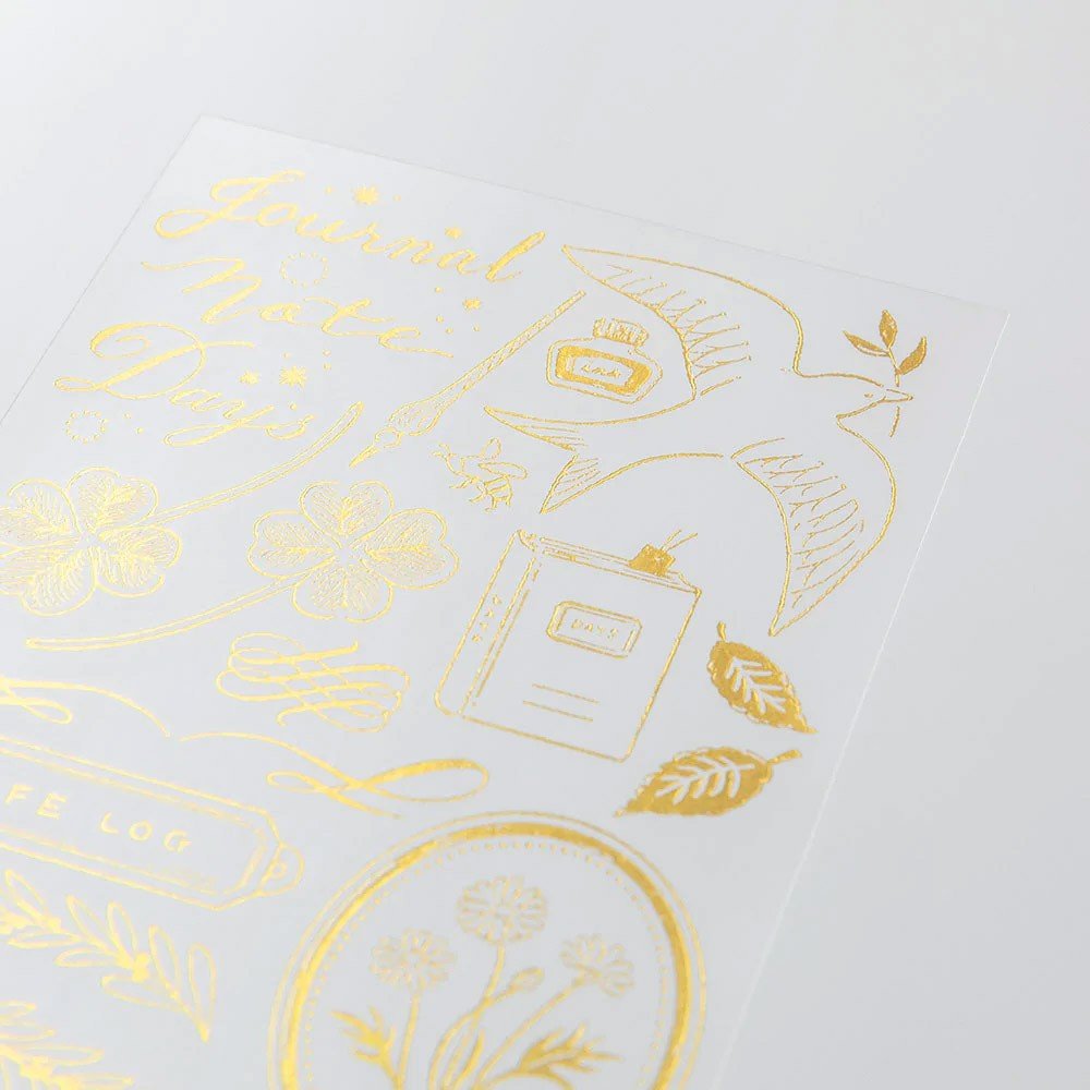 Midori Foil Transfer Sticker Gold - Happy Motifs for Record - 24Papershop