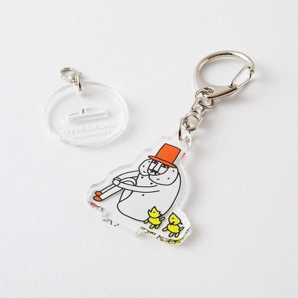 Midori Ojisan 30th Anniversary Acrylic Keychain Sit Cross-Legged - 24Papershop