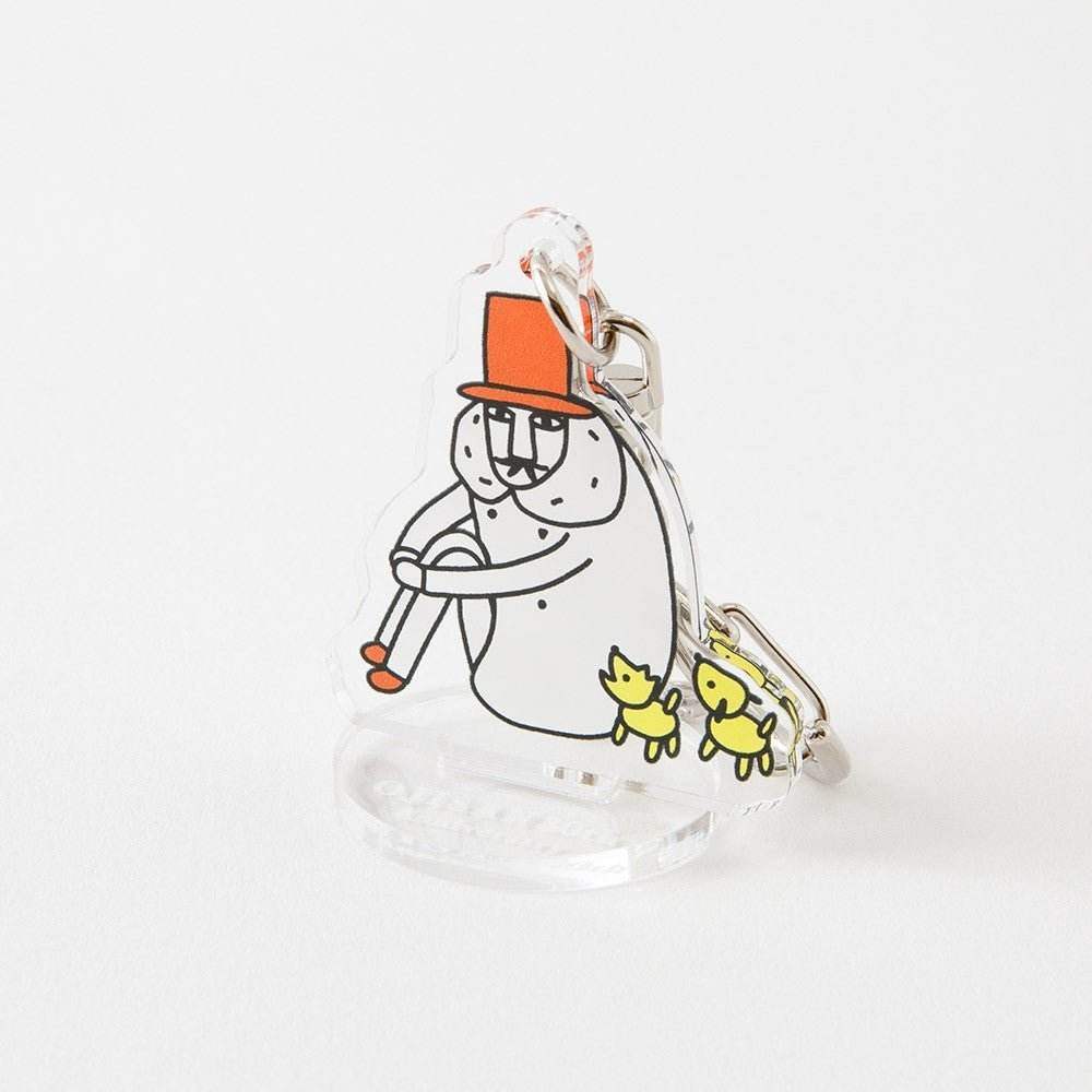 Midori Ojisan 30th Anniversary Acrylic Keychain Sit Cross-Legged - 24Papershop