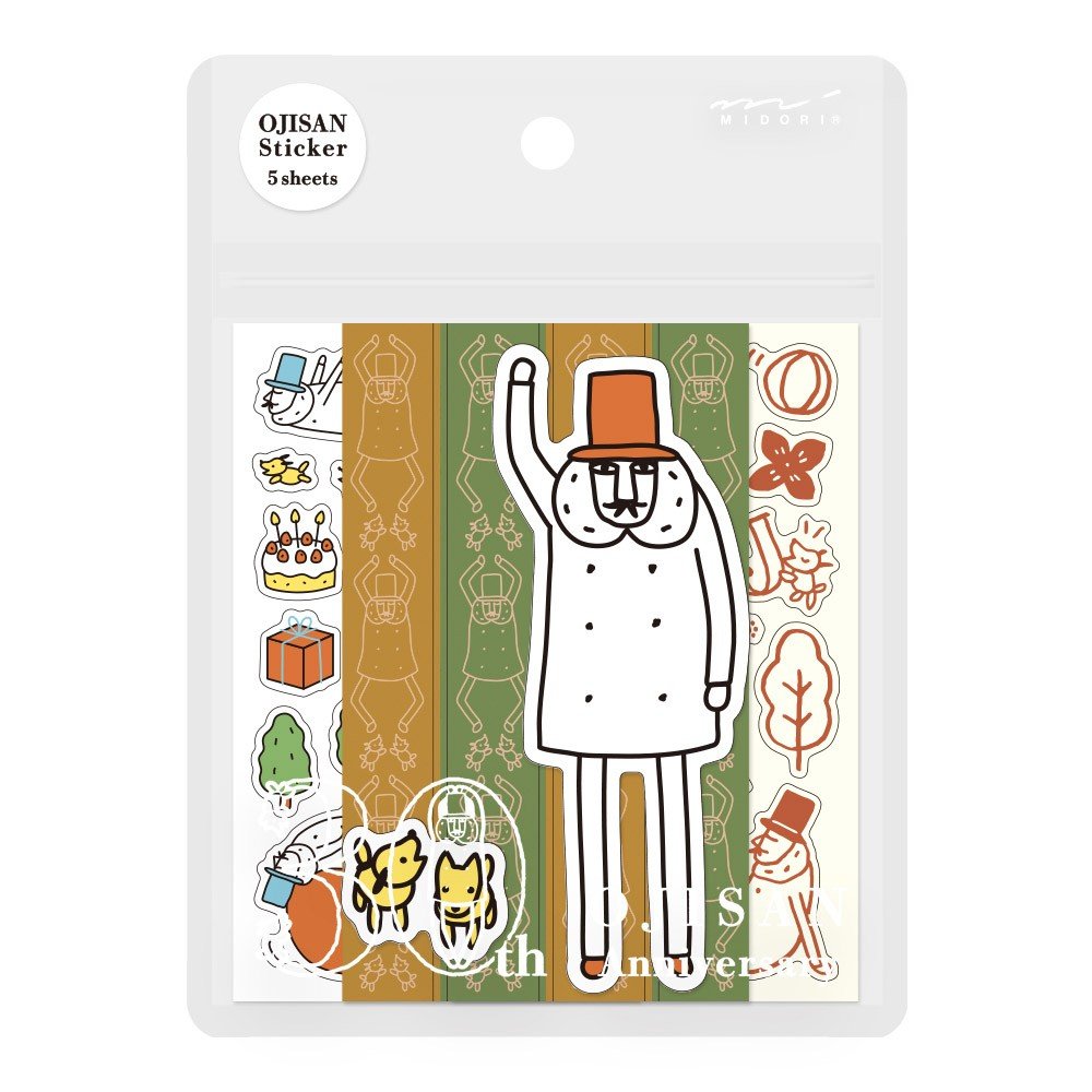 Midori Ojisan 30th Anniversary Decoration Sticker A - 24Papershop