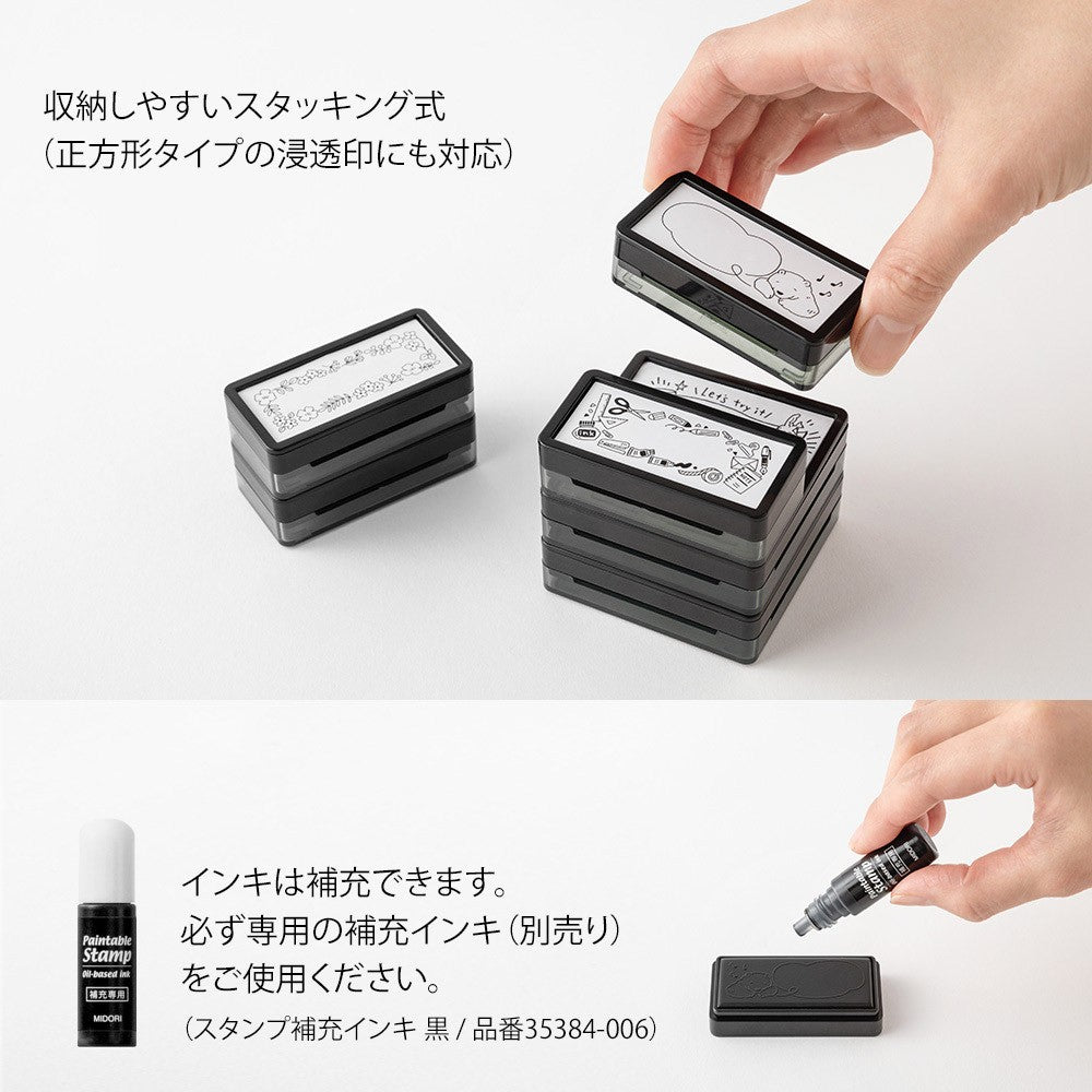 Midori Ojisan 30th Anniversary Paintable stamp Pre - inked Half Size - To Do List - 24Papershop