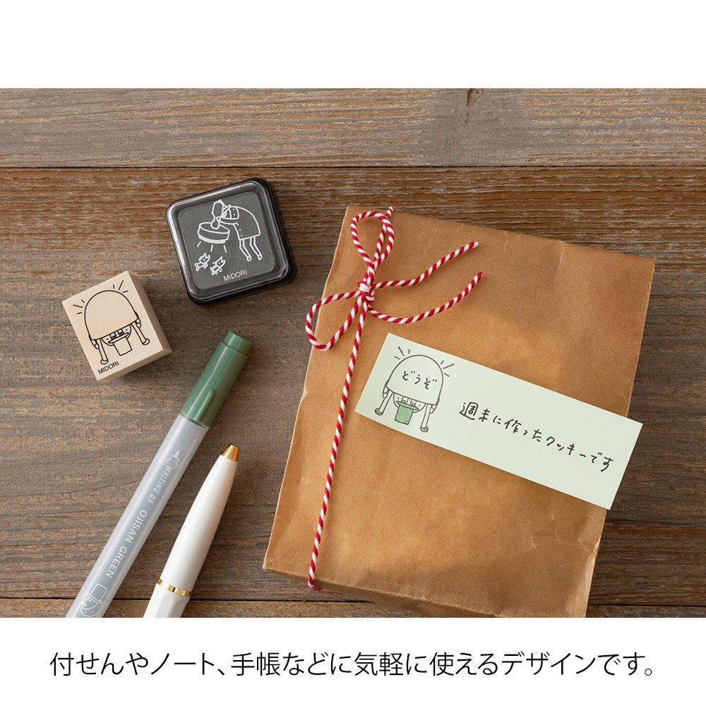 Midori Ojisan 30th Anniversary Wooden Stamp B - 24Papershop