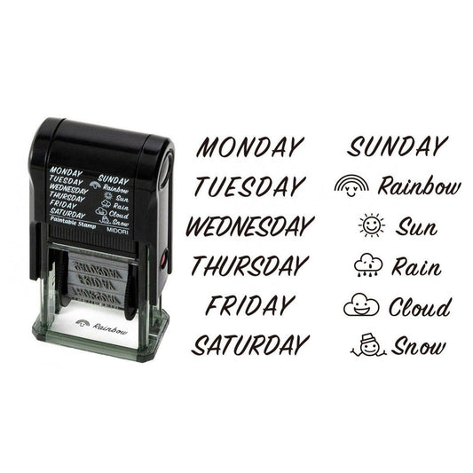 Midori Paintable Rotating Stamp Days of the week and Weather - 24Papershop