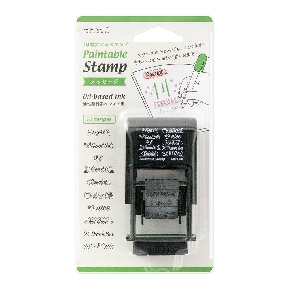 Midori Paintable Rotating Stamp English Message - 24Papershop