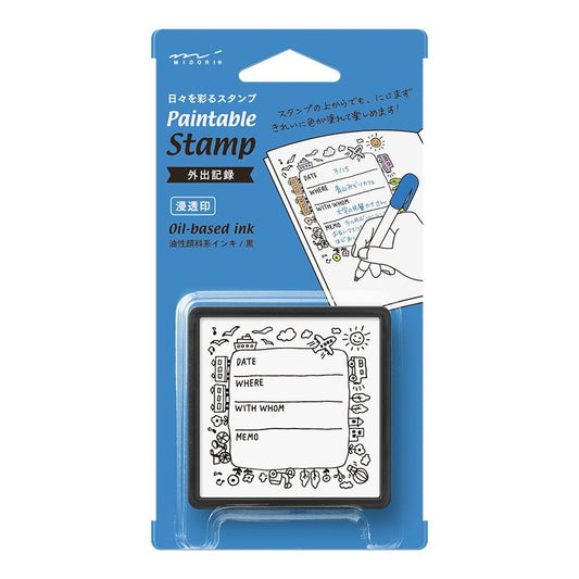 Midori Paintable Stamp - Going Out Record - 24Papershop