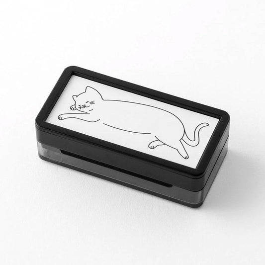 Midori Paintable Stamp Pre - Inked Half size - Cat - 24Papershop