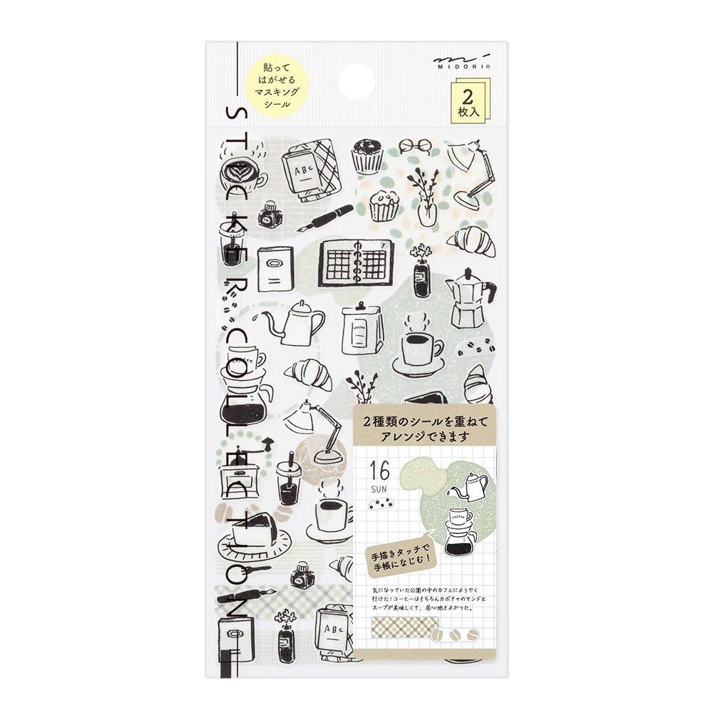 Midori Stickers - Monotone Cafe - 24Papershop