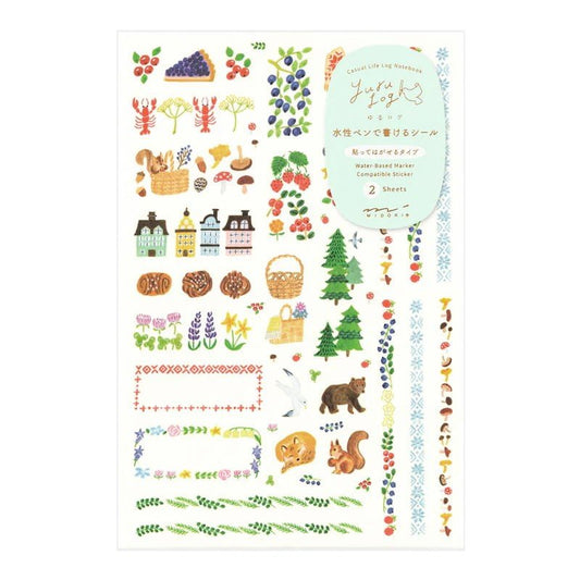 Midori Stickers Yuru Log - Scandinavia - 24Papershop