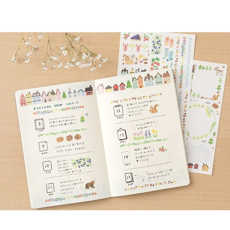 Midori Stickers Yuru Log - Scandinavia - 24Papershop