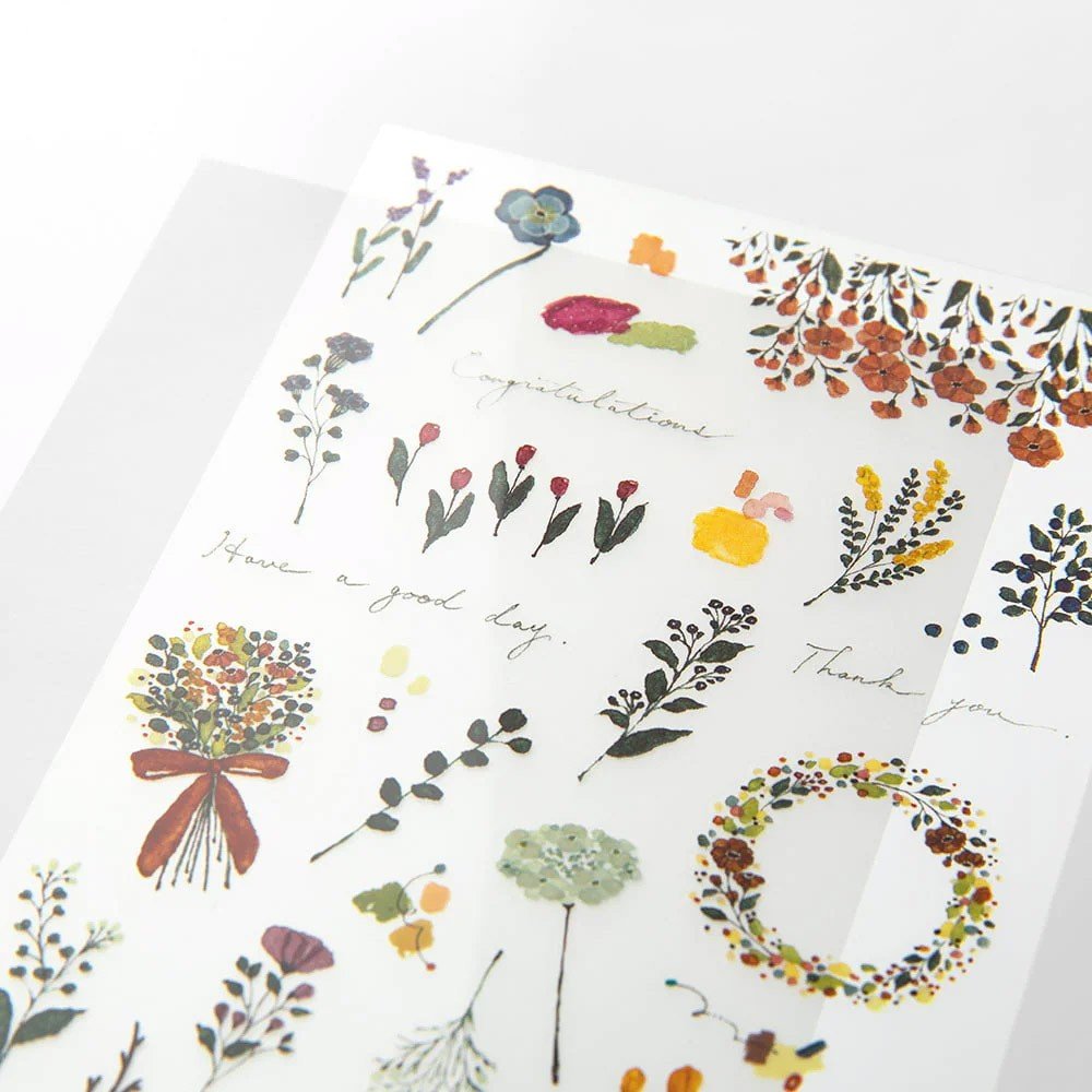 Midori Transfer Stickers - Flower - 24Papershop