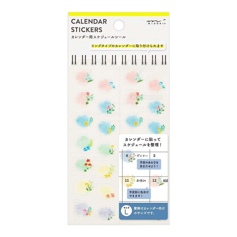 Midori TRAVELER'S Sticker Calendar L Flowers - 24Papershop