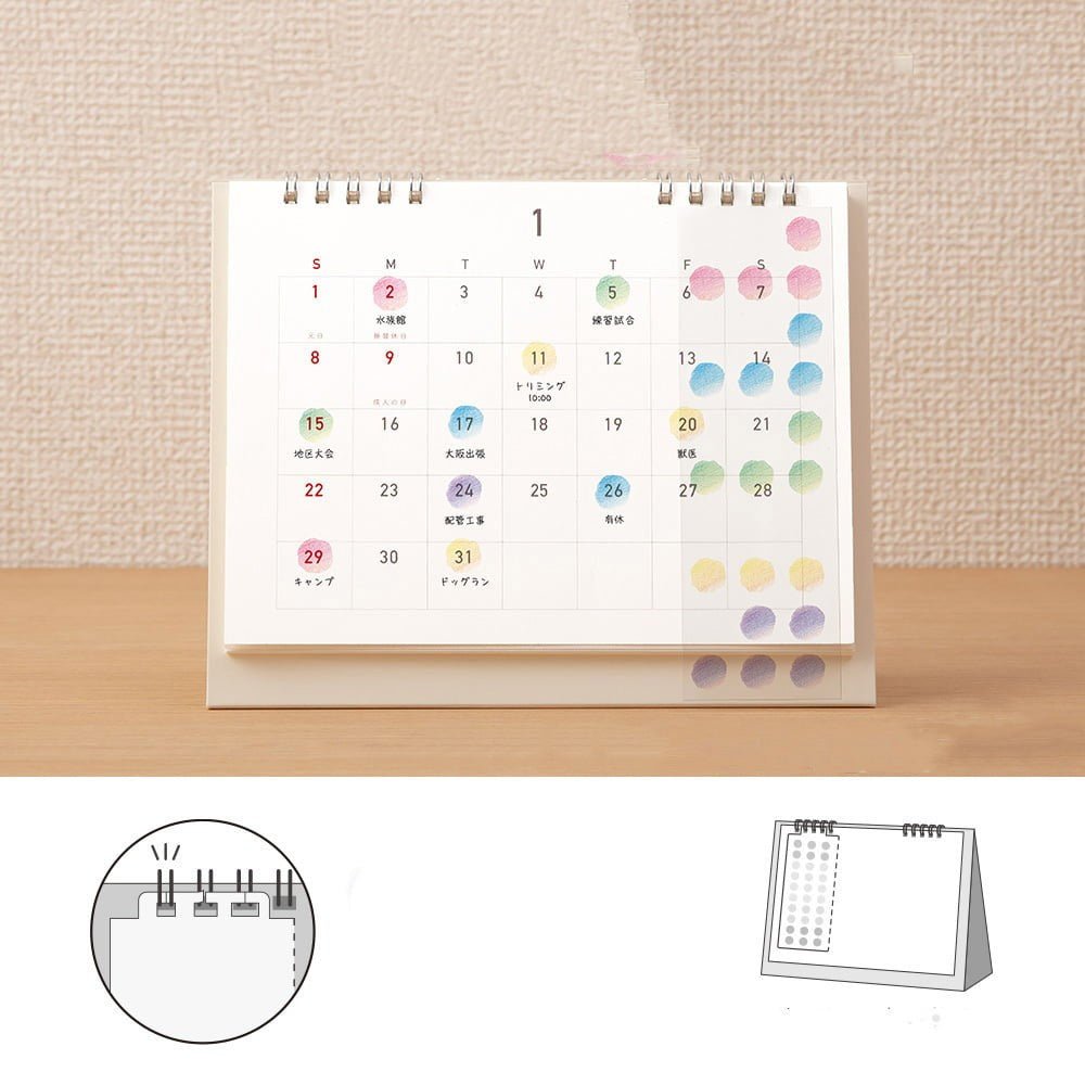 Midori TRAVELER'S Sticker Calendar M Flowers - 24Papershop