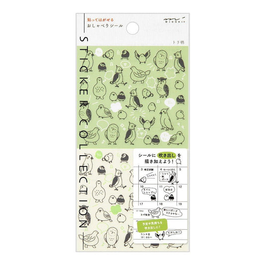 Midori TRAVELER'S Sticker Chat Birds - 24Papershop