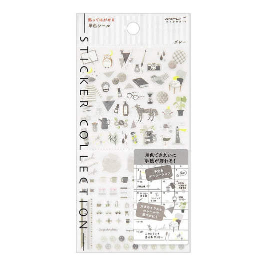 Midori TRAVELER'S Sticker Color Gray - 24Papershop