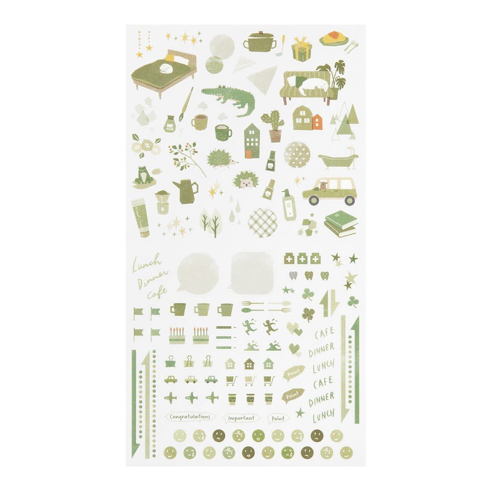 Midori TRAVELER'S Sticker Moss Green - 24Papershop