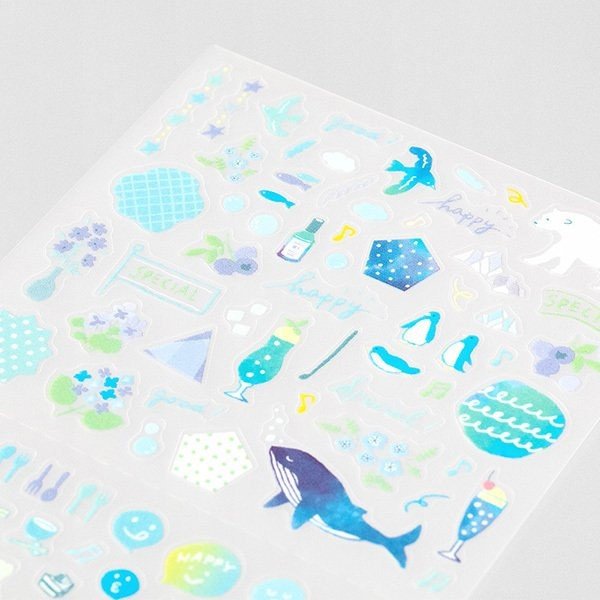 Midori TRAVELER'S Stickers Color Blue - 24Papershop