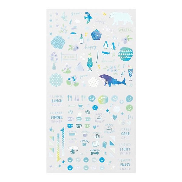 Midori TRAVELER'S Stickers Color Blue - 24Papershop