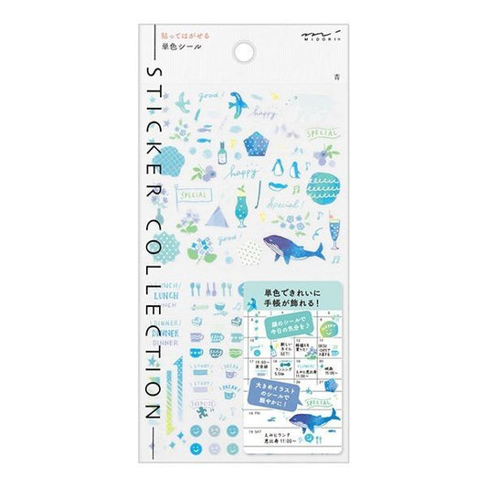 Midori TRAVELER'S Stickers Color Blue - 24Papershop